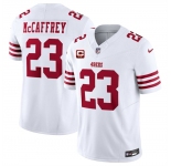 Men's San Francisco 49ers #23 Christian McCaffrey White 2025 F.U.S.E. With 2-Star C Patch Vapor Untouchable Limited Stitched Football Jersey