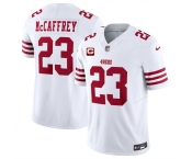 Men's San Francisco 49ers #23 Christian McCaffrey White 2025 F.U.S.E. With 2-Star C Patch Vapor Untouchable Limited Stitched Football Jersey