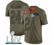 Men's San Francisco 49ers #24 K'Waun Williams Limited Olive 2019 Salute to Service Super Bowl LIV Bound Football Jersey