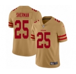 Men's San Francisco 49ers #25 Richard Sherman Limited Gold Inverted Legend Football Jersey