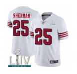 Men's San Francisco 49ers #25 Richard Sherman Limited White Rush Vapor Untouchable Super Bowl LIV Bound Football Jersey