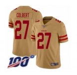 Men's San Francisco 49ers #27 Adrian Colbert Limited Gold Inverted Legend 100th Season Football Jersey