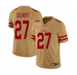 Men's San Francisco 49ers #27 Adrian Colbert Limited Gold Inverted Legend Football Jersey