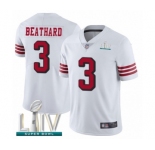 Men's San Francisco 49ers #3 C. J. Beathard Limited White Rush Vapor Untouchable Super Bowl LIV Bound Football Jersey