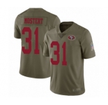 Men's San Francisco 49ers #31 Raheem Mostert Limited Olive 2017 Salute to Service Football Jersey