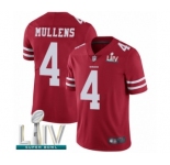 Men's San Francisco 49ers #4 Nick Mullens Red Team Color Vapor Untouchable Limited Player Super Bowl LIV Bound Football Jersey