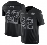 Men's San Francisco 49ers #42 Ronnie Lott Black 2026 F.U.S.E. Salute to Service Limited Stitched Football Jersey