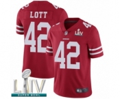 Men's San Francisco 49ers #42 Ronnie Lott Red Team Color Vapor Untouchable Limited Player Super Bowl LIV Bound Football Jersey