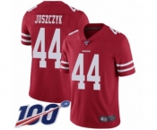 Men's San Francisco 49ers #44 Kyle Juszczyk Red Team Color Vapor Untouchable Limited Player 100th Season Football Jersey
