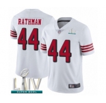 Men's San Francisco 49ers #44 Tom Rathman Limited White Rush Vapor Untouchable Super Bowl LIV Bound Football Jersey