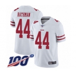 Men's San Francisco 49ers #44 Tom Rathman White Vapor Untouchable Limited Player 100th Season Football Jersey