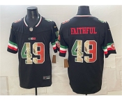 Men's San Francisco 49ers #49 Faithful Black 2025 F.U.S.E. Mexico Vapor Limited Football Stitched Jersey
