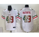 Men's San Francisco 49ers #49 Faithful White 2025 F.U.S.E. Mexico Vapor Limited Football Stitched Jersey