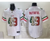 Men's San Francisco 49ers #49 Faithful White 2025 F.U.S.E. Mexico Vapor Limited Football Stitched Jersey