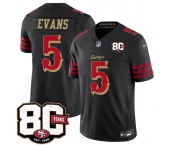 Men's San Francisco 49ers #5 Mike Evans Black 80th Anniversary Patch “Rivalries” 2026 F.U.S.E. Vapor Untouchable Limited Football Stitched Jersey