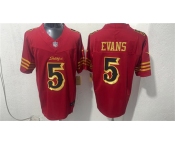 Men's San Francisco 49ers #5 Mike Evans Red Gold 2026 F.U.S.E. “Rivalries” Vapor Limited Football Stitched Jersey