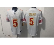 Men's San Francisco 49ers #5 Mike Evans White Gold 2026 F.U.S.E. “Rivalries” Vapor Limited Football Stitched Jersey