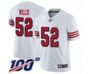 Men's San Francisco 49ers #52 Patrick Willis Limited White Rush Vapor Untouchable 100th Season Football Jersey