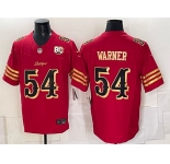 Men's San Francisco 49ers #54 Fred Warner Red Gold 80th Anniversary Patch “Rivalries” 2026 F.U.S.E. Vapor Untouchable Limited Football Stitched Jersey