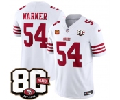 Men's San Francisco 49ers #54 Fred Warner White 80th Anniversary Patch And 4-Star C Patch 2026 F.U.S.E. Vapor Untouchable Limited Football Stitched Jersey