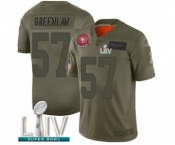 Men's San Francisco 49ers #57 Dre Greenlaw Limited Olive 2019 Salute to Service Super Bowl LIV Bound Football Jersey