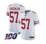Men's San Francisco 49ers #57 Dre Greenlaw White Vapor Untouchable Limited Player 100th Season Football Jersey