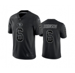Men's San Francisco 49ers #6 Marcus Johnson Black Reflective Limited Stitched Football Jersey