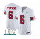 Men's San Francisco 49ers #6 Mitch Wishnowsky Limited White Rush Vapor Untouchable Super Bowl LIV Bound Football Jersey