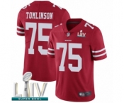 Men's San Francisco 49ers #75 Laken Tomlinson Red Team Color Vapor Untouchable Limited Player Super Bowl LIV Bound Football Jersey