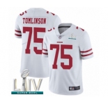 Men's San Francisco 49ers #75 Laken Tomlinson White Vapor Untouchable Limited Player Super Bowl LIV Bound Football Jersey