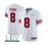 Men's San Francisco 49ers #8 Steve Young Limited White Rush Vapor Untouchable Super Bowl LIV Bound Football Jersey