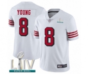 Men's San Francisco 49ers #8 Steve Young Limited White Rush Vapor Untouchable Super Bowl LIV Bound Football Jersey