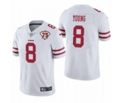Men's San Francisco 49ers #8 Steve Young White 2021 75th Anniversary Vapor Untouchable Limited Stitched Football Jersey