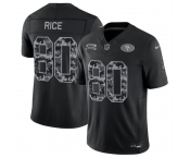 Men's San Francisco 49ers #80 Jerry Rice Black 2026 F.U.S.E. Salute to Service Limited Stitched Football Jersey