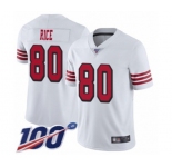 Men's San Francisco 49ers #80 Jerry Rice Limited White Rush Vapor Untouchable 100th Season Football Jersey