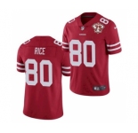 Men's San Francisco 49ers #80 Jerry Rice Red 2021 75th Anniversary Vapor Untouchable Limited Stitched Football Jersey