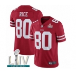 Men's San Francisco 49ers #80 Jerry Rice Red Team Color Vapor Untouchable Limited Player Super Bowl LIV Bound Football Jersey