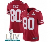 Men's San Francisco 49ers #80 Jerry Rice Red Team Color Vapor Untouchable Limited Player Super Bowl LIV Bound Football Jersey