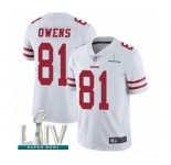 Men's San Francisco 49ers #81 Terrell Owens White Vapor Untouchable Limited Player Super Bowl LIV Bound Football Jersey