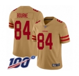 Men's San Francisco 49ers #84 Kendrick Bourne Limited Gold Inverted Legend 100th Season Football Jersey