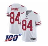 Men's San Francisco 49ers #84 Kendrick Bourne White Vapor Untouchable Limited Player 100th Season Football Jersey