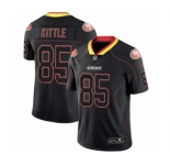 Men's San Francisco 49ers #85 George Kittle Limited Lights Out Black Rush Football Jersey