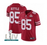 Men's San Francisco 49ers #85 George Kittle Red Team Color Vapor Untouchable Limited Player Super Bowl LIV Bound Football Jersey