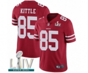 Men's San Francisco 49ers #85 George Kittle Red Team Color Vapor Untouchable Limited Player Super Bowl LIV Bound Football Jersey