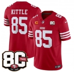 Men's San Francisco 49ers #85 George kittle Red 80th Anniversary Patch And 4-Star C Patch 2026 F.U.S.E. Vapor Untouchable Limited Football Stitched Jersey
