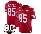 Men's San Francisco 49ers #85 George kittle Red 80th Anniversary Patch And 4-Star C Patch 2026 F.U.S.E. Vapor Untouchable Limited Football Stitched Jersey