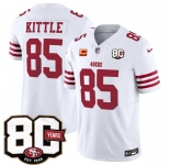 Men's San Francisco 49ers #85 George kittle White 80th Anniversary Patch And 4-Star C Patch 2026 F.U.S.E. Vapor Untouchable Limited Football Stitched Jerse