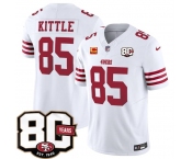Men's San Francisco 49ers #85 George kittle White 80th Anniversary Patch And 4-Star C Patch 2026 F.U.S.E. Vapor Untouchable Limited Football Stitched Jerse