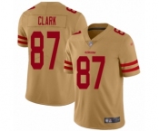 Men's San Francisco 49ers #87 Dwight Clark Limited Gold Inverted Legend Football Jersey