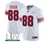 Men's San Francisco 49ers #88 Garrett Celek Limited White Rush Vapor Untouchable Super Bowl LIV Bound Football Jersey